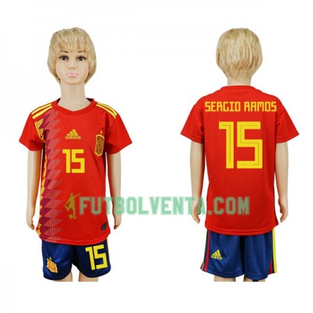 Camiseta de fútbol España Sergio Ramos 15 Niño 1ª equipación Mundial 2018